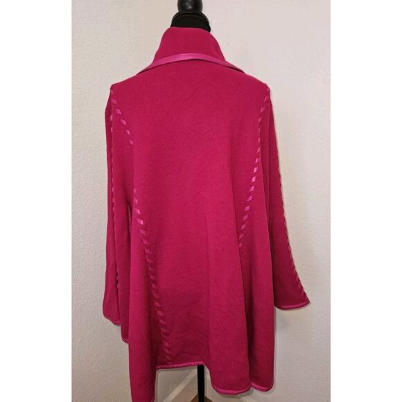 NWT! Patricia Nash Sleeved Cape Clasp Sweater Shawl Jacket~ Pink Sz XS/SM $99 - Picture 9 of 13